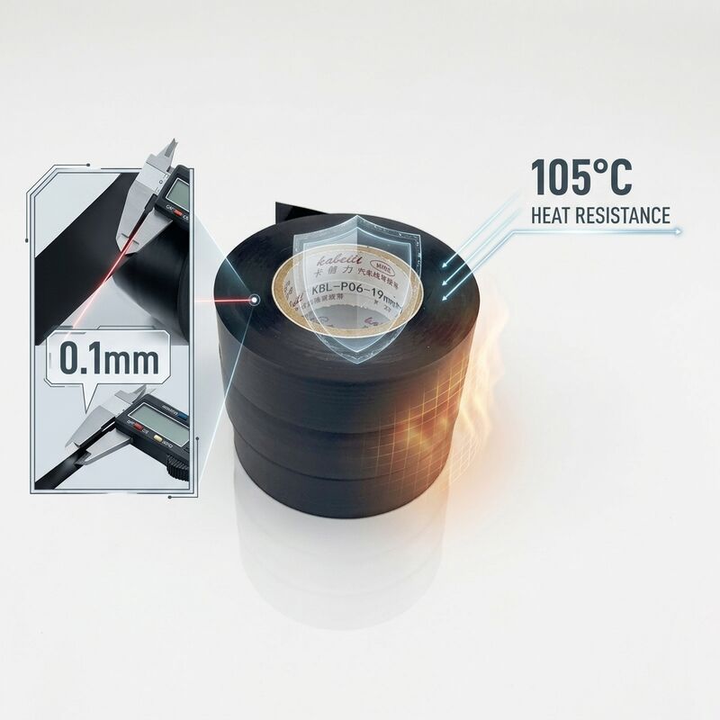 Black PVC Electrical Insulation Tape 0.1mm 105C Stable Performance for Wire Harness Wrap